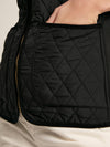 Stately Black Showerproof Diamond Quilted Gilet