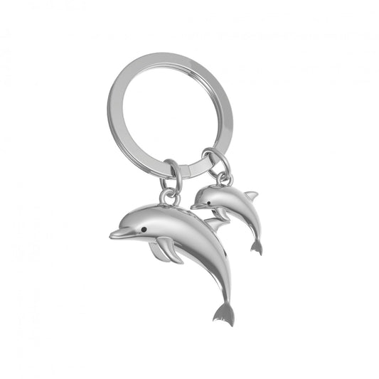 SILVER DOLPHIN & BABY KEYRING