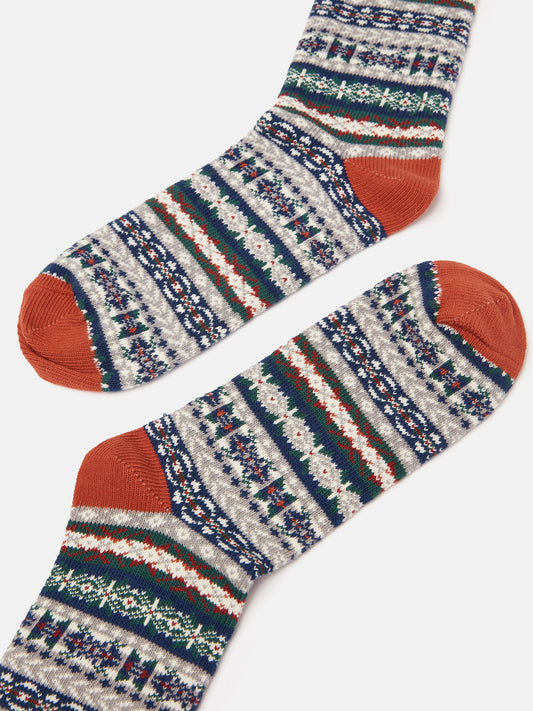 Alby Grey Fair Isle Socks