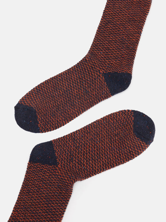 Cabin Rust/Navy Socks