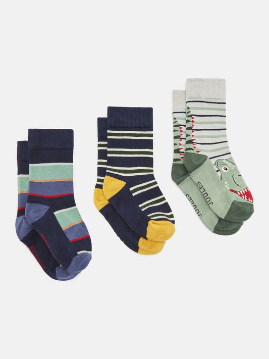 Eat Feet Stripe Pack of Three Socks