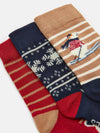 Eat Feet Red/Navy Pack of Three Socks