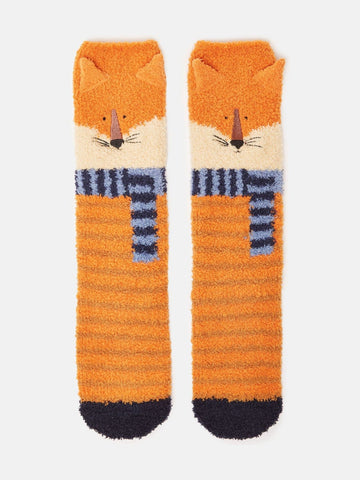 Jnr Fluffy Orange Character Socks