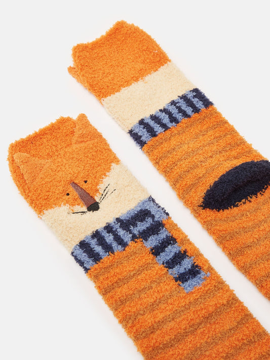 Jnr Fluffy Orange Character Socks