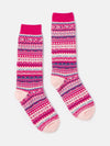 Kids' Wader Pink Fair Isle Welly Socks