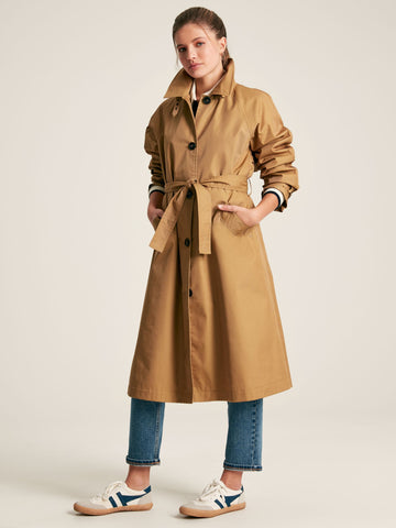 Epwell Brown Waterproof Belted Trench Coat