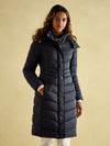 Pembury Navy Showerproof Longline Padded Coat With Hood