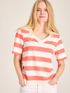 Darcey Pink Stripe V-Neck T-Shirt