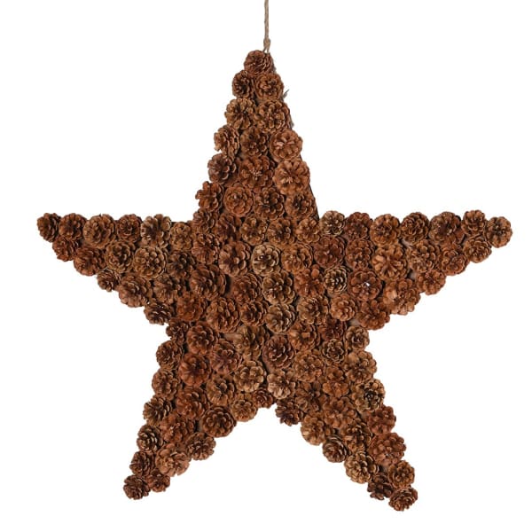 Natural Hanging Pinecone Star