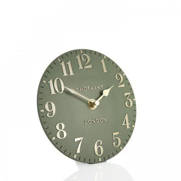 Arabic Mantel Clock - Lichen Green - 6" - RUTHERFORD & Co