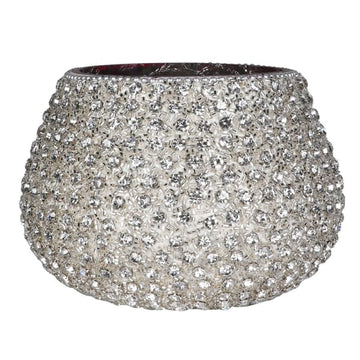 Silver Rhinestone Candle Holder