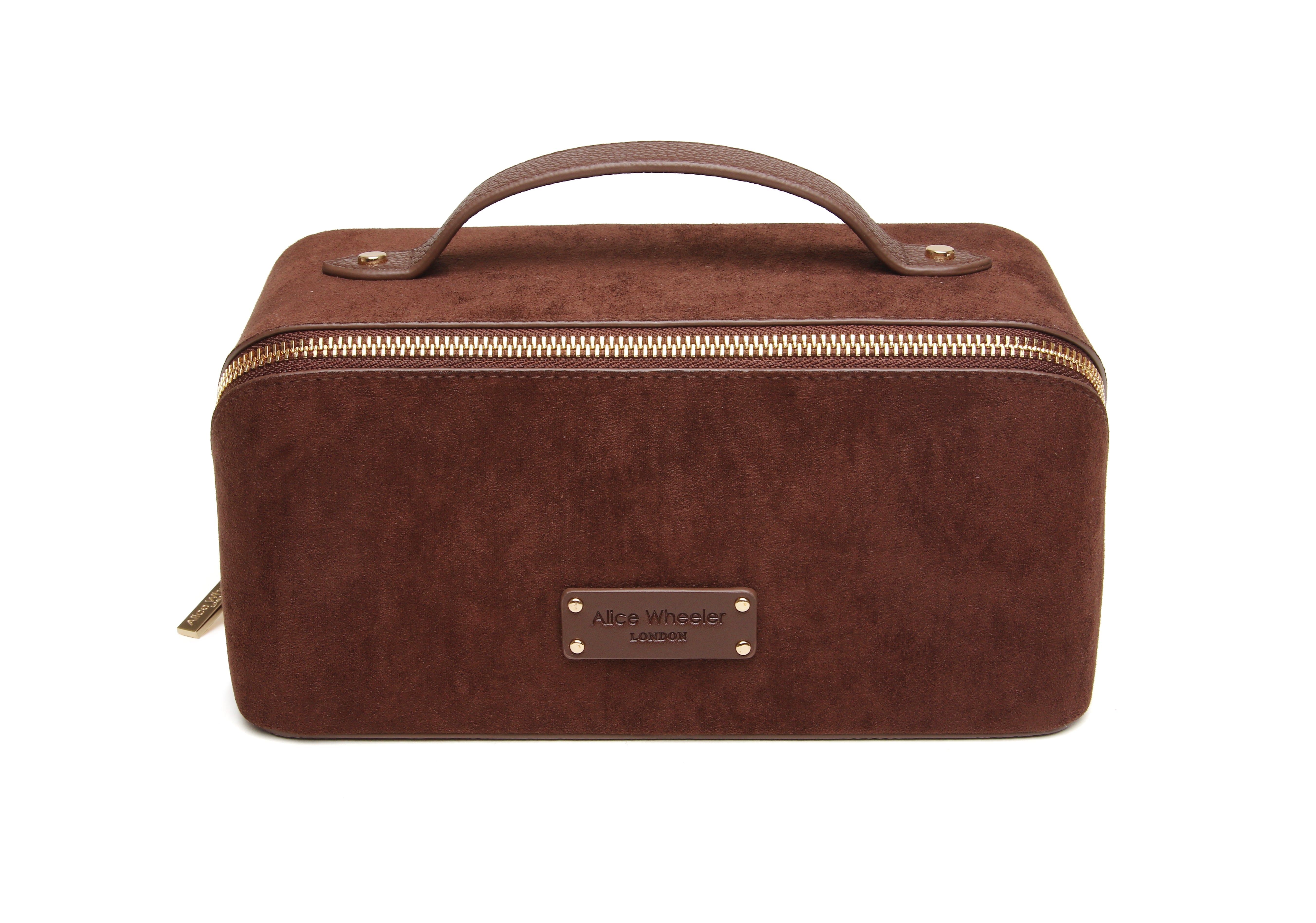 Chocolate Kensington Suede Train Case