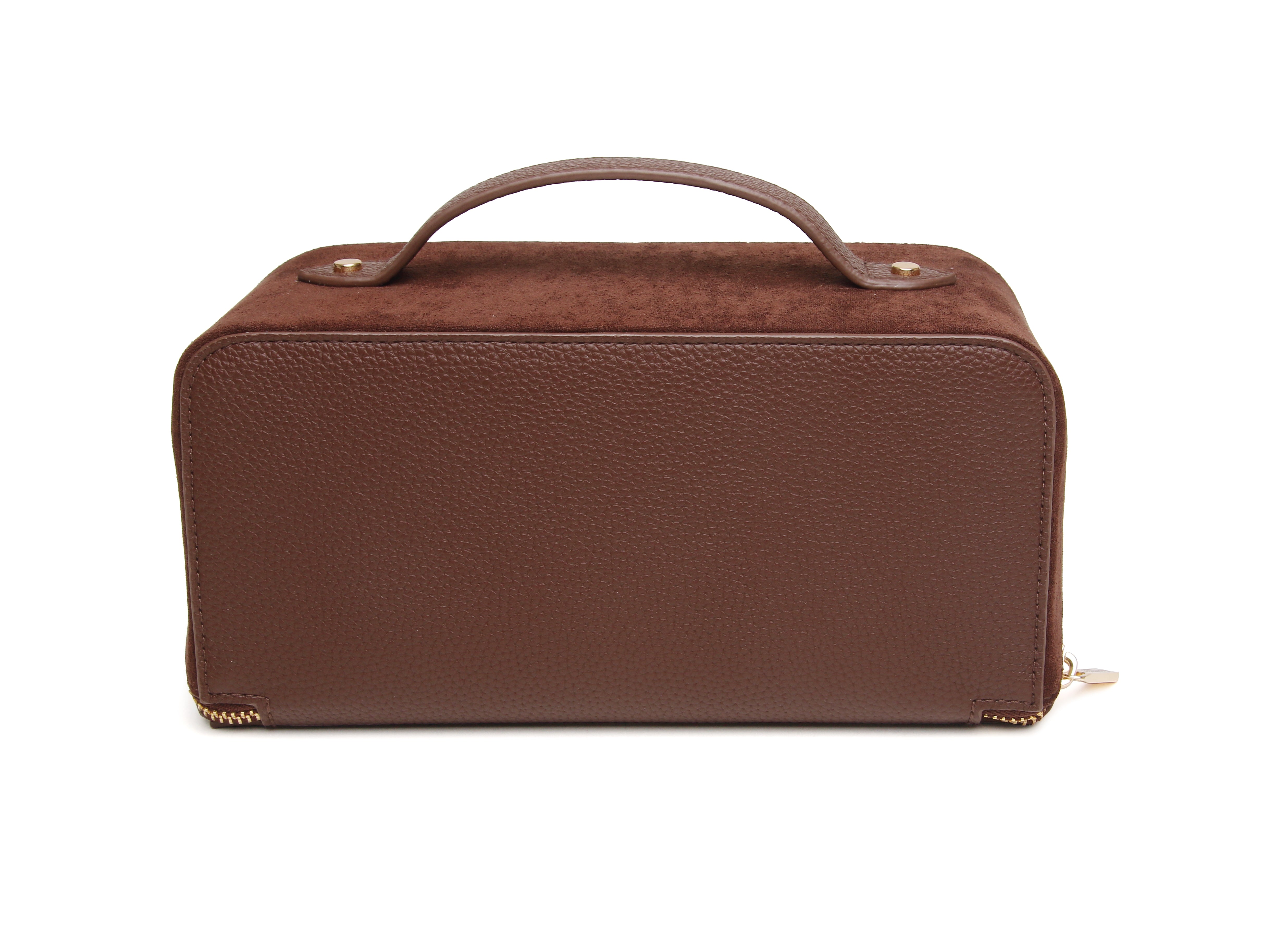 Chocolate Kensington Suede Train Case