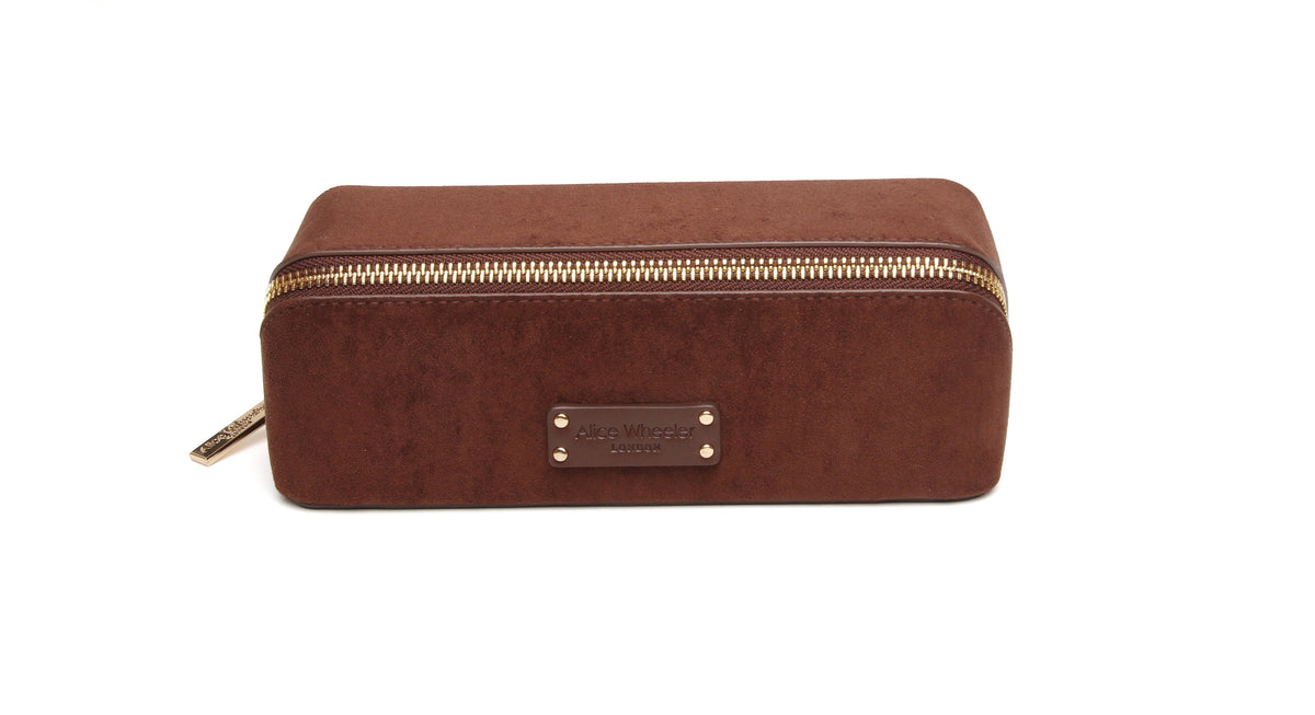 Chocolate - Kensington Suede Small Train Case