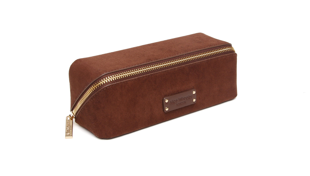 Chocolate - Kensington Suede Small Train Case