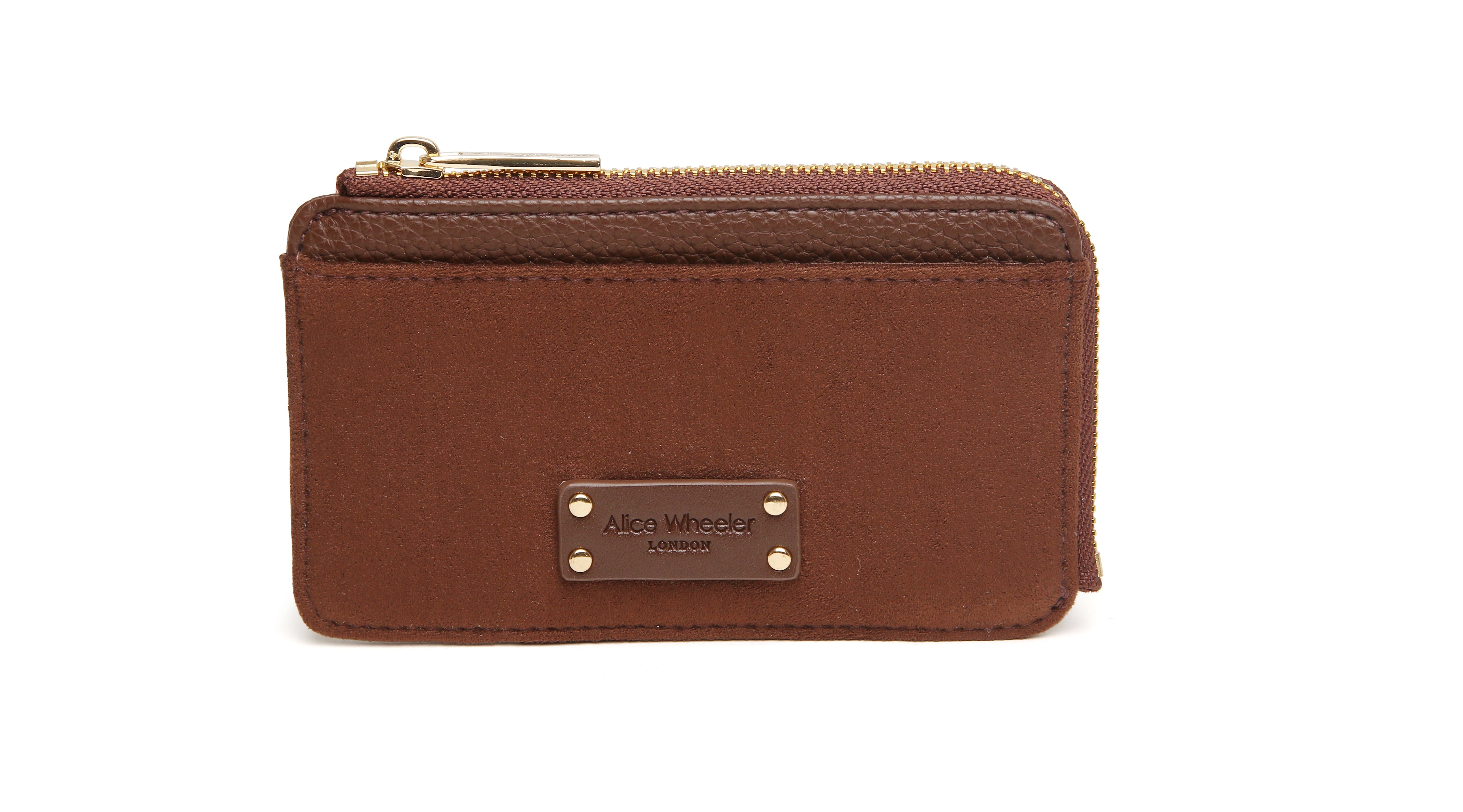 Chocolate - Kensington Suedette Coin and Card Purse