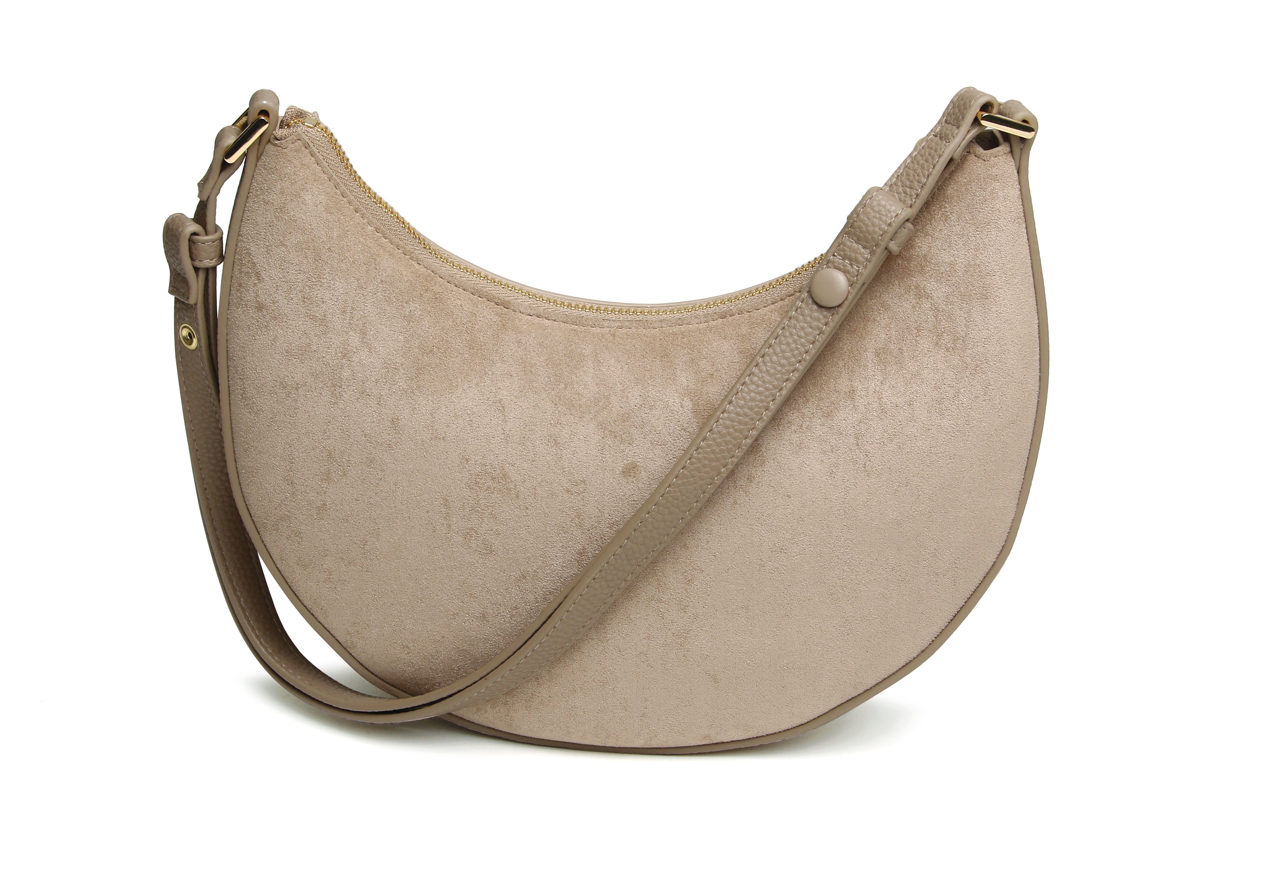 Mink - Kensington Suedette Shoulder and Crossbody Bag