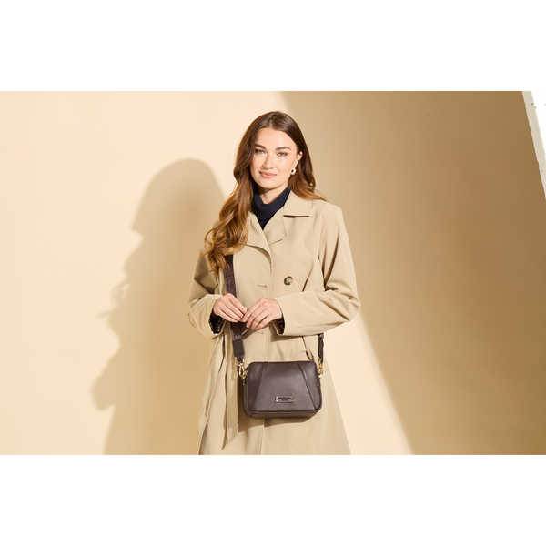 Chocolate Brown - Kensington Crossbody Bag (Double Zip)