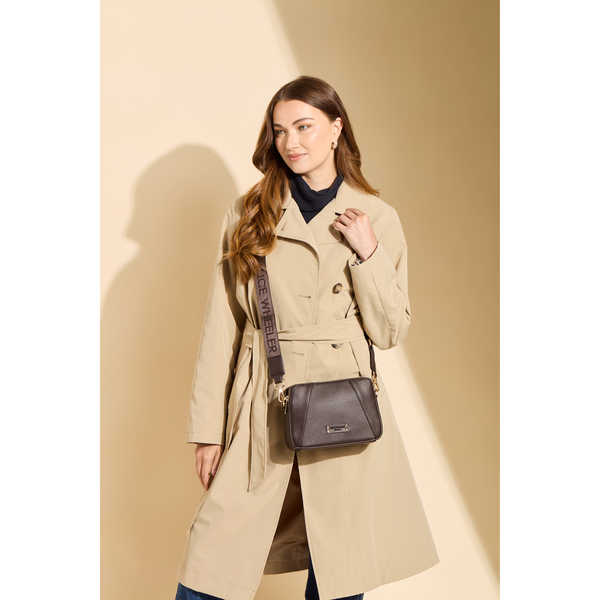 Chocolate Brown - Kensington Crossbody Bag (Double Zip)