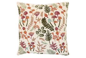 Embroidered forest glade cushion