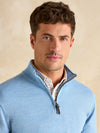 Hillside Blue Quarter Zip Knitted Jumper