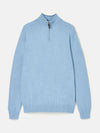 Hillside Blue Quarter Zip Knitted Jumper