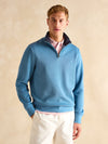 Alistair Light Blue Quarter Zip Cotton Sweatshirt