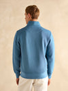 Alistair Light Blue Quarter Zip Cotton Sweatshirt