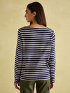 Festive Harbour Navy/White Boat Neck Breton Top