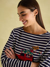 Festive Harbour Navy/White Boat Neck Breton Top