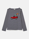 Festive Harbour Navy/White Boat Neck Breton Top