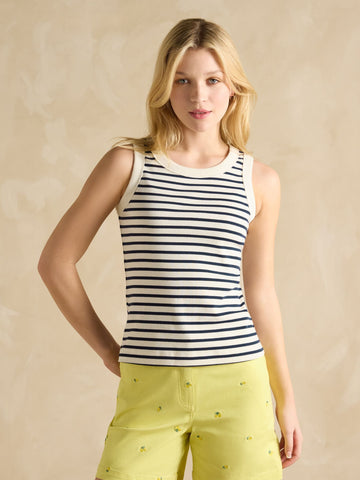 Harbour Cream & Navy Striped Jersey Vest