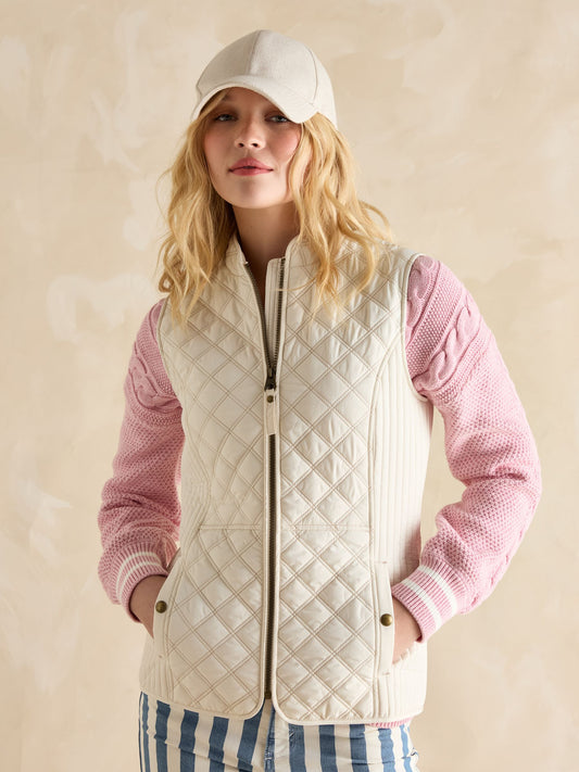 Minx Cream Showerproof Diamond Quilted Gilet