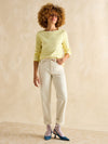 Harbour Yellow/White Boat Neck Breton Top