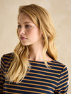 Harbour Navy & Tan Boat Neck Breton Top