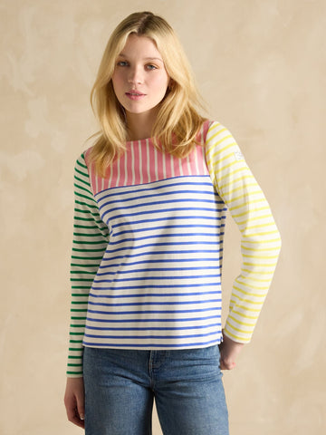 Harbour Multi Hotchpotch Boat Neck Breton Top