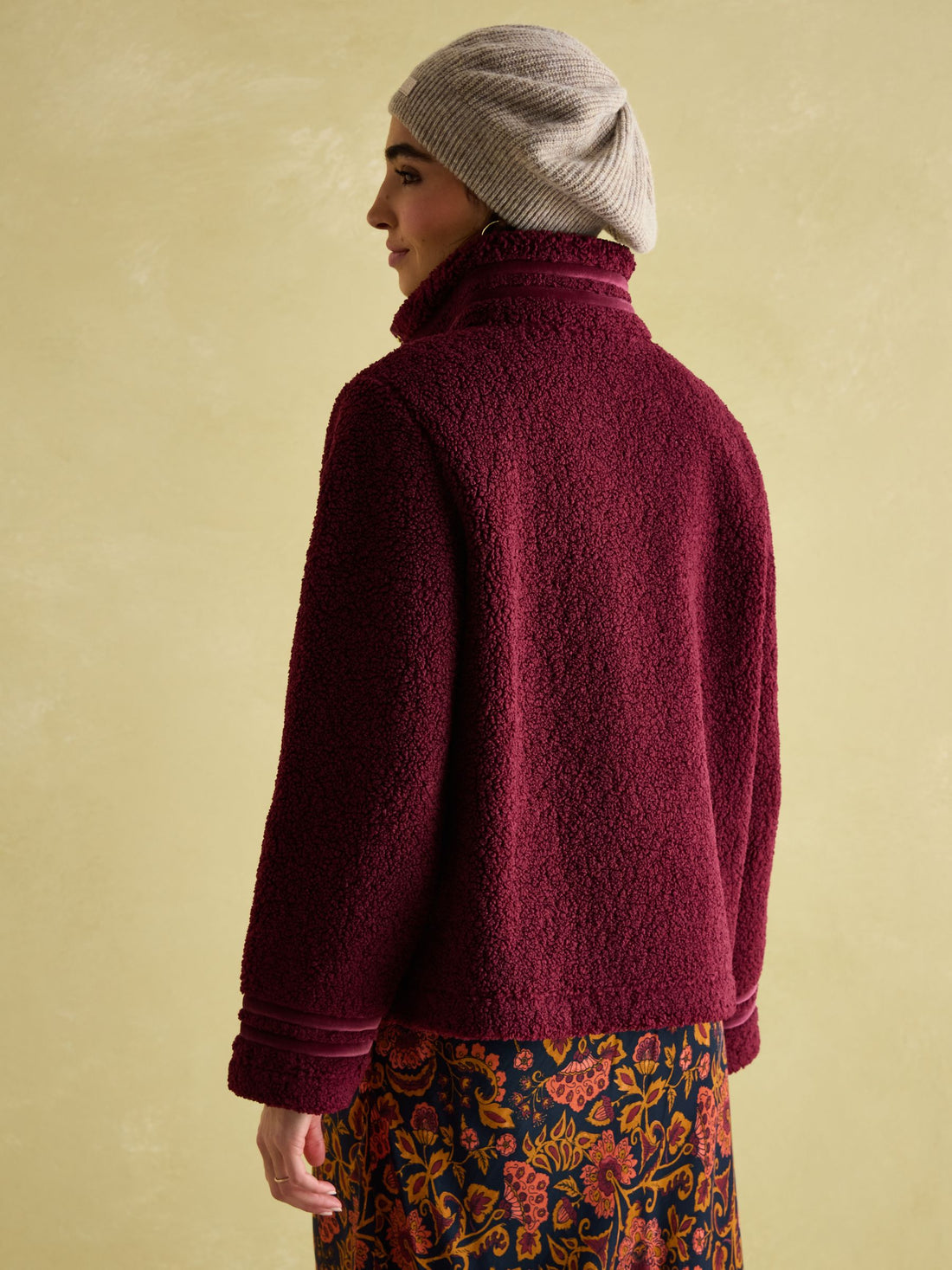 Fleur Red Fleece Jacket