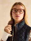 Sutton Navy Showerproof Longline Diamond Quilted Gilet