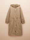 Hensley Tan Brown Waterproof Longline Coat with Packable Hood