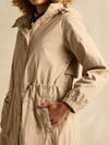 Hensley Tan Brown Waterproof Longline Coat with Packable Hood