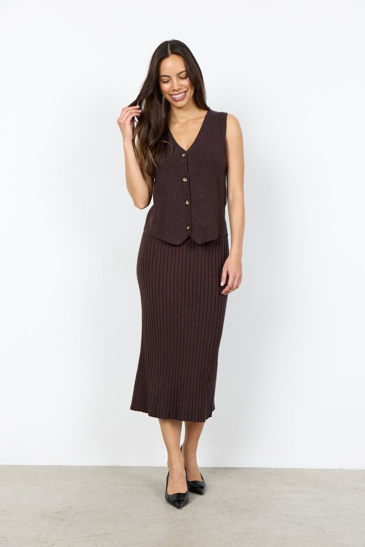 SC-KANITA 27 Waistcoat Dark plum