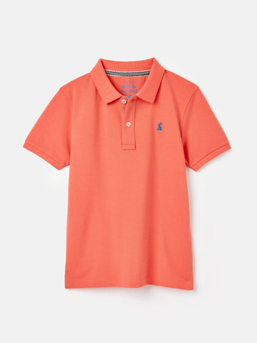 Woody Orange Pique Cotton Polo Shirt