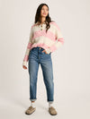 Love All Pink Cable Knit Jumper with Button Collar
