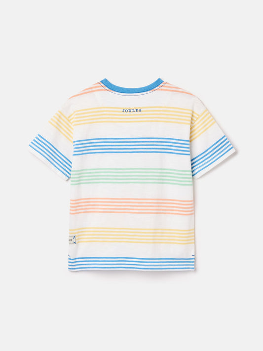 Laundered Stripe Multi Short Sleeve T-Shirt