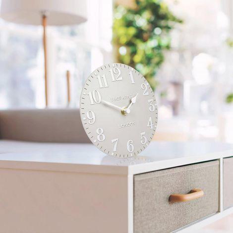 Arabic Mantel Clock - Dove Grey - 6" - RUTHERFORD & Co