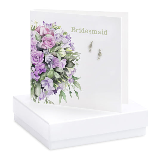 Boxed Floral Bridesmaid Earring Card