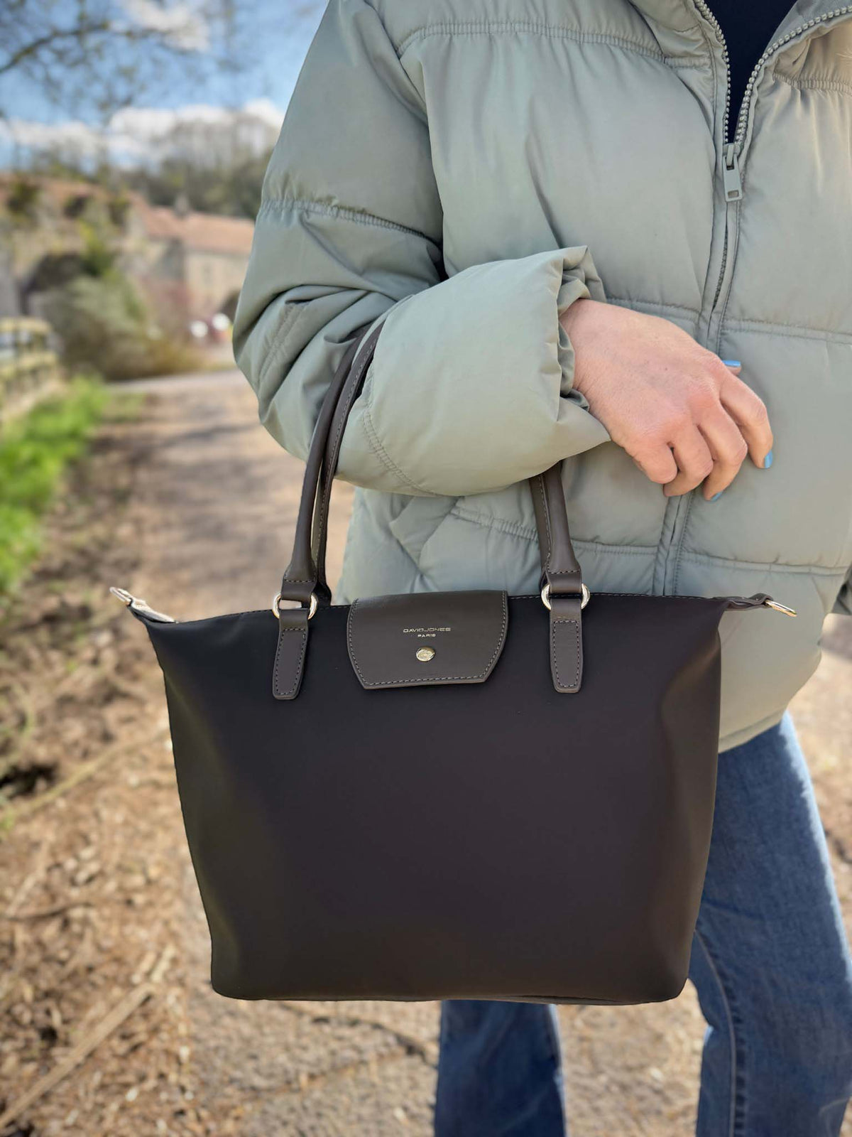David Jones Medium Tab Over Tote - Hot Chocolate