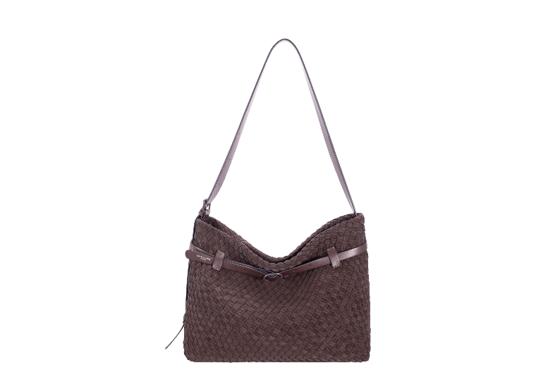 David Jones Weave Long Shoulder - Hot Chocolate