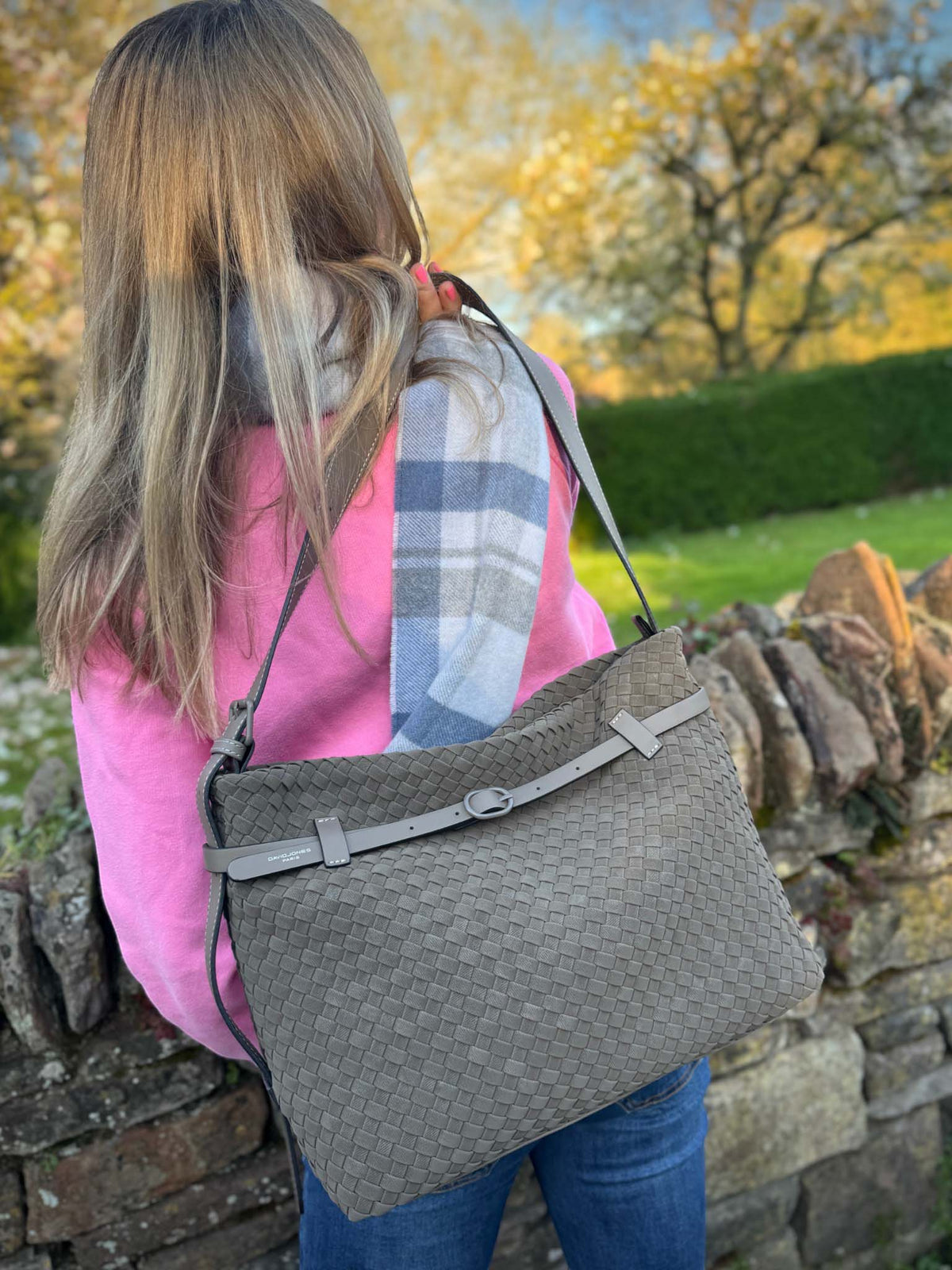 David Jones Weave Long Shoulder - Warm Grey Sand