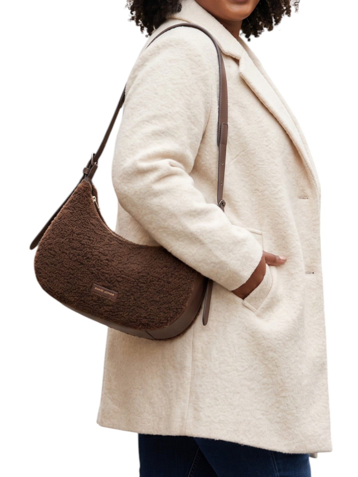 David Jones Faux Fur Shoulder - Hot Chocolate